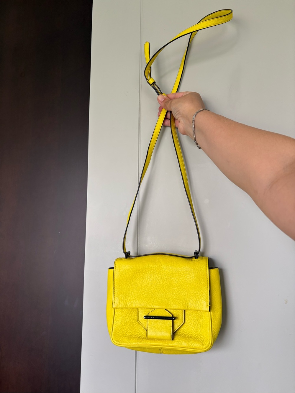 Yellow Leather Reed Karloff Crossbody Bag - Women's Shoulder Bag